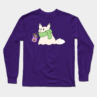 Cute Trick-or-Treating Ghost Fox Long Sleeve T-Shirt